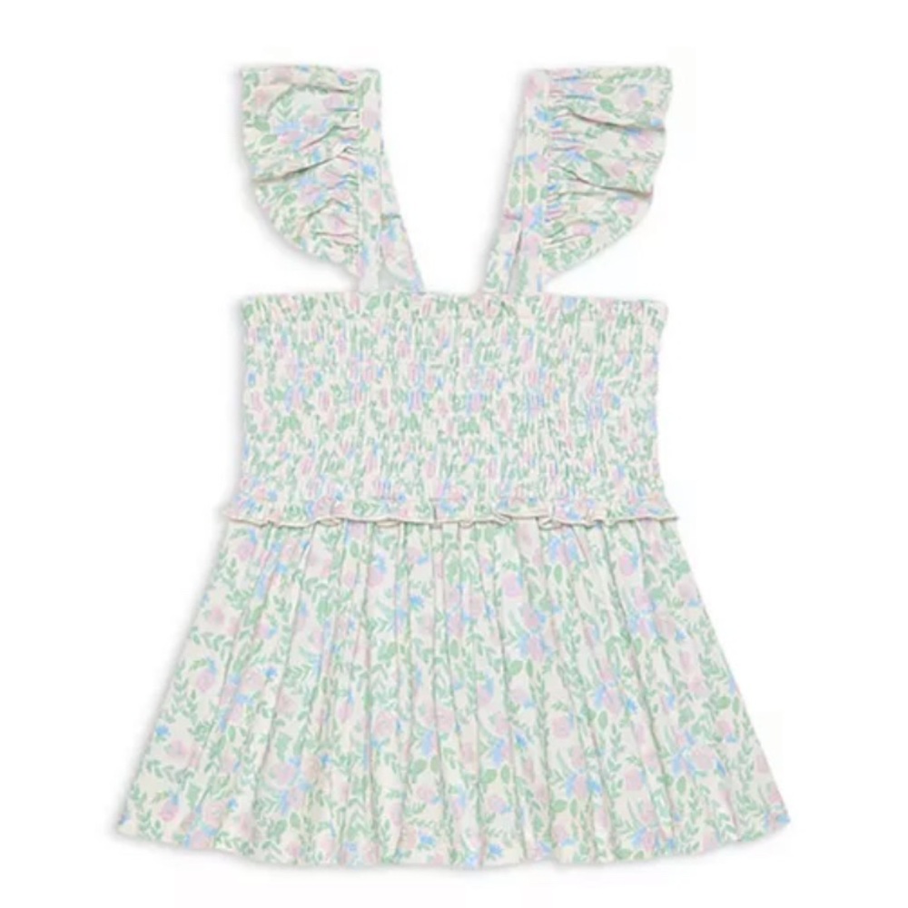 NWT Posh Peanut Prairie Floral Smocked Babydoll Bummie Set 18-24M - Picture 6 of 7